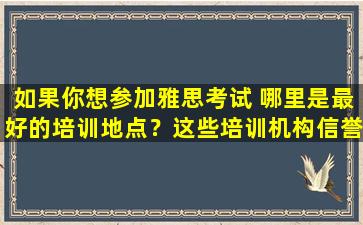 如果你想参加雅思考试 哪里是最好的培训地点？这些培训机构信誉良好